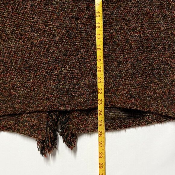 Coldwater Creek Womens Brown Textured Open Front Cardigan L Fringe Accent - Picture 5 of 5